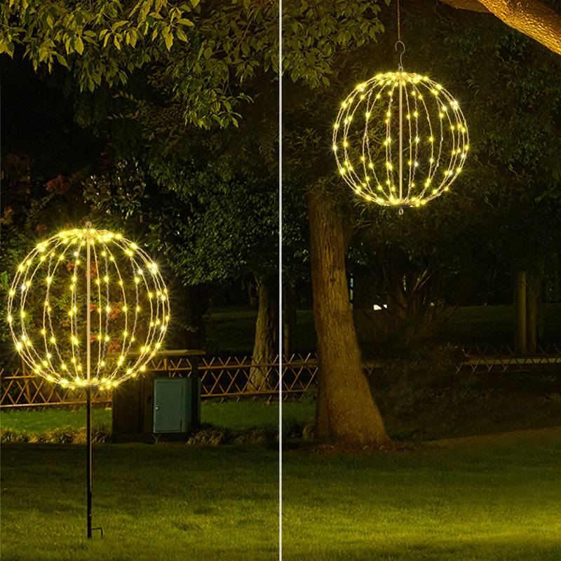 16" 128-LED Hanging Light Sphere, White