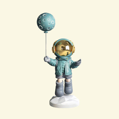 43.31"Balloon astronaut landing figurine