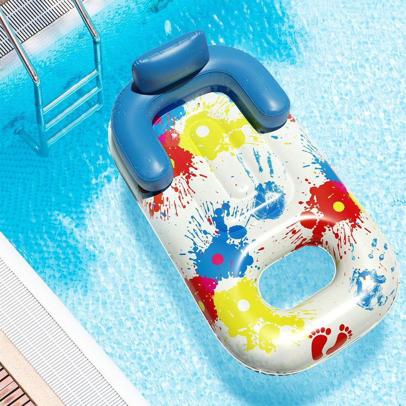 COOLJOYA Bouée Chaise Hamac Gonflable Avec Porte-gobelets – Adulte, Confortable, Capacité De Charge élevée