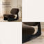 Fauteuil à bascule sculptural avec base creuse incurvée, chaise berçante sans accoudoirs recouverte de chenille douce pour chambre d'enfant, chambre à coucher et salon
