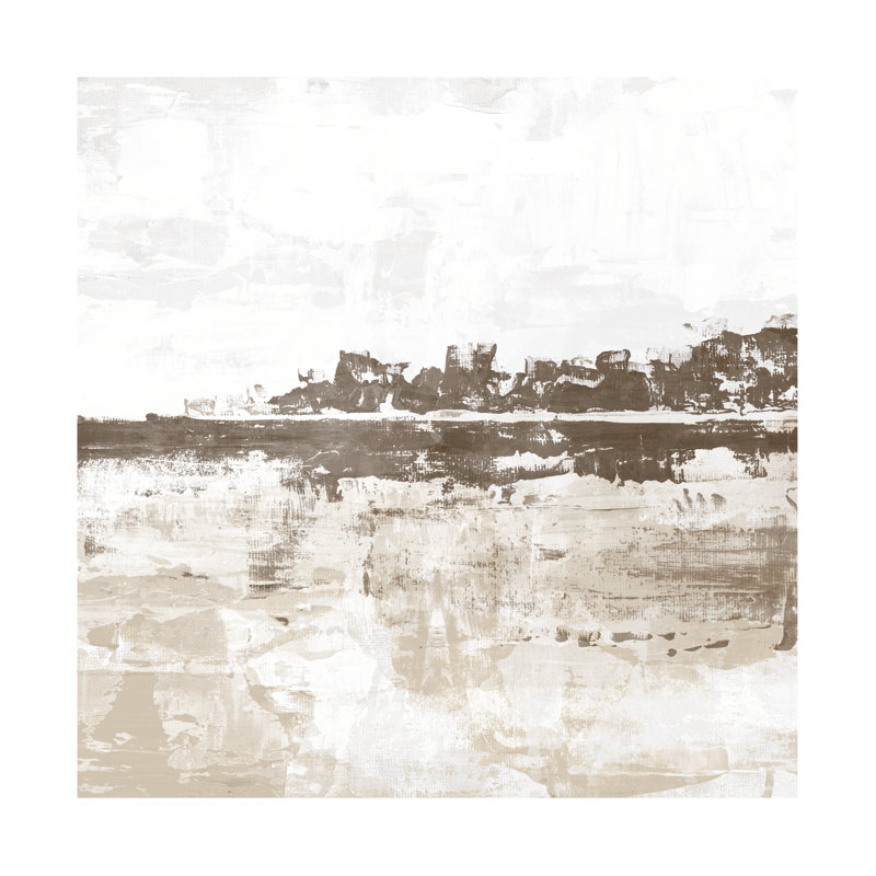 Brown Cream And White Abstract - Wrapped Canvas Painting, 30cm H x 30cm W x 3.8cm D