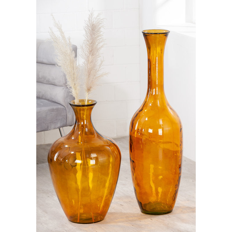 Perez Glass Floor Vase, Orange