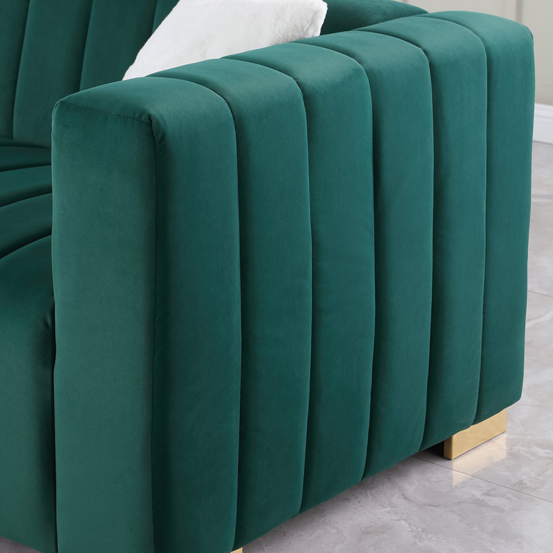 Canapé moderne à 3 places, Vert foncé