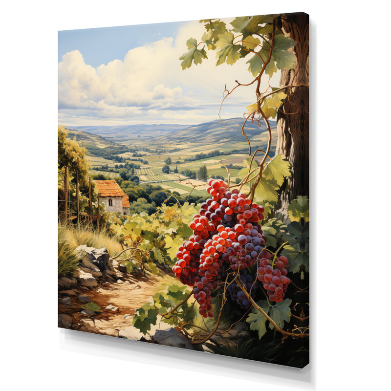 «Vineyard Twilight Bliss», reproduction sur toile, H 32 po x l 24 po x P 1 po, Toile tendue