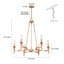 Lustre transitionnel à 6 lumières 6 lumières
