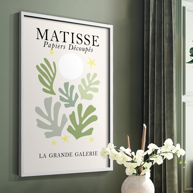 Matisse CCLXXXIV Framed Print - Solid Wood, White, 20" H x 16" W
