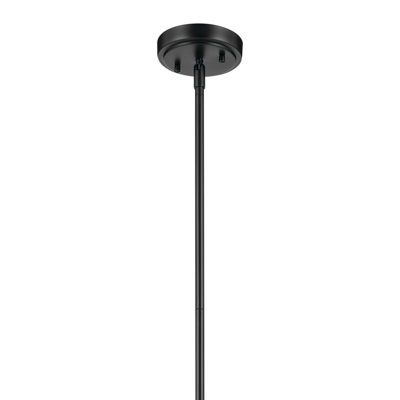 17.75" 1-Light Bell Pendant with Clear Seeded Glass, Satin Black