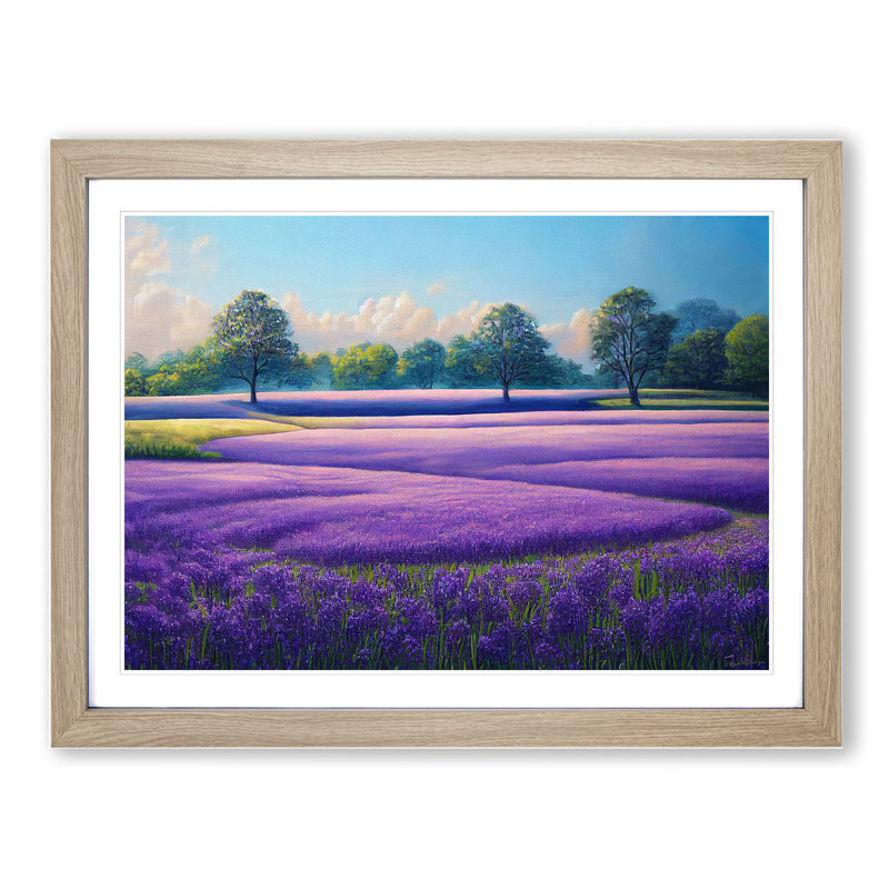 Exciting Bluebell Field - Framed Print, 25cm H x 34cm W x 2cm D, Oak