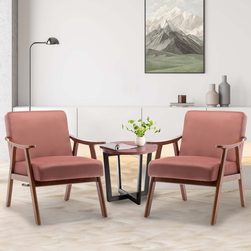Jamesina 26.37" W Armchair, Rose Velvet