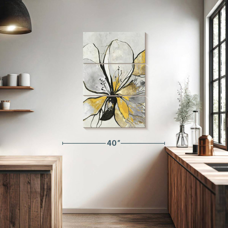 Contour Floral II version jaune, H 38 po x l 24 po