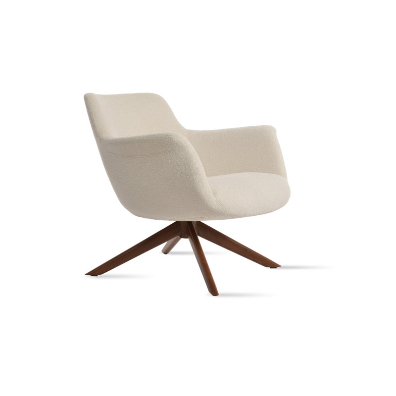 Méridienne Bottega Sword, Blanc cassé, Noyer