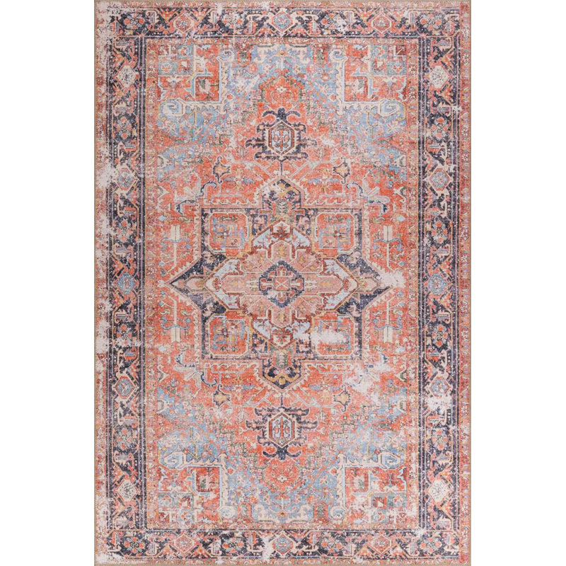 Tapis brun brun à motif tissé rétro, Rectangle 3 pi 10 po x 5 pi 3 po