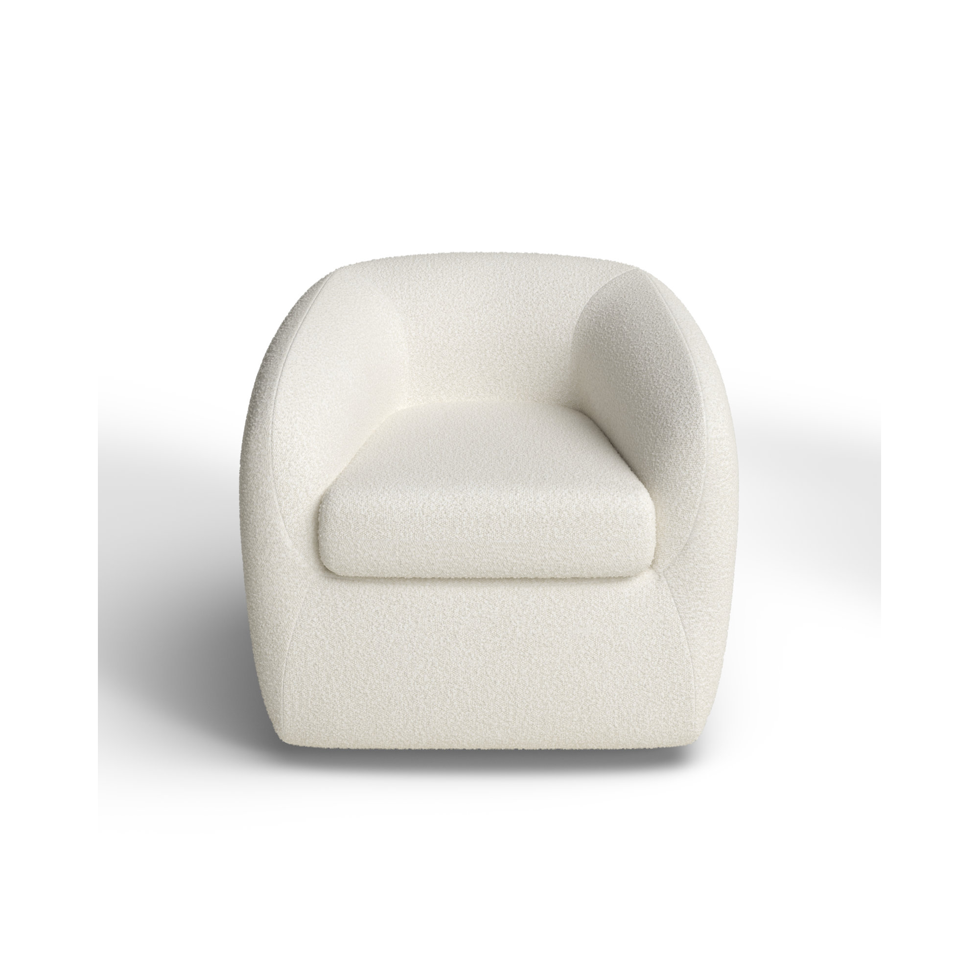 Monty Upholstered Swivel Armchair, White
