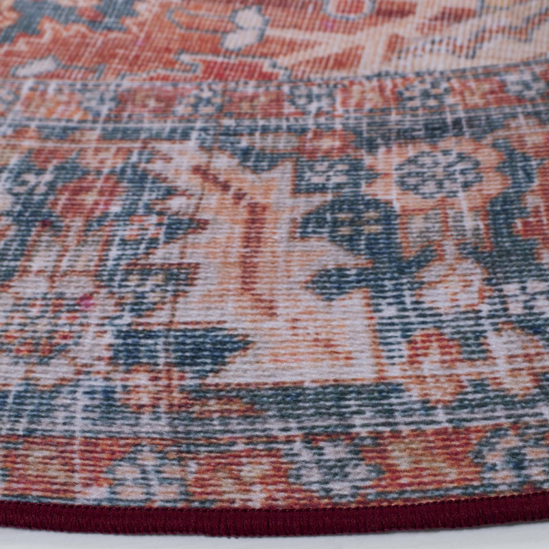Tapis oriental rouille / bleu marine, Rond 6 pi