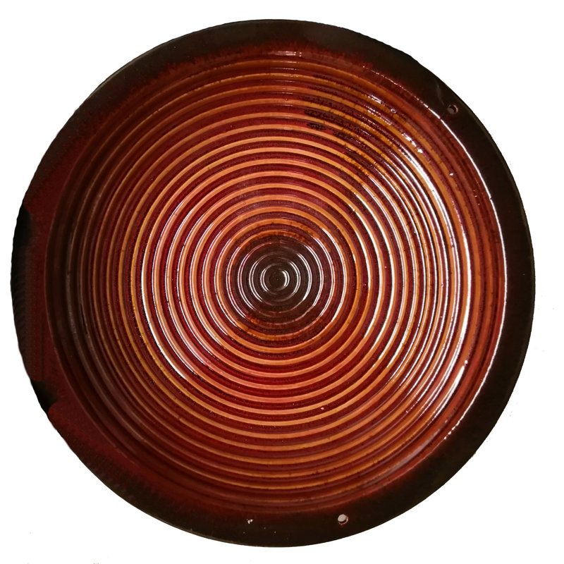 Avian Ceramic Stake Birdbath, Rustic Red