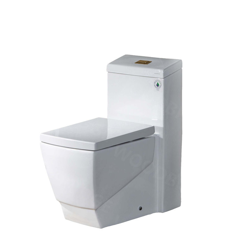 Toilette allongée une pièce à double chasse, Or brossé