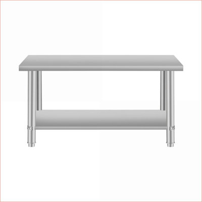 Table basse en acier inoxydable de 48 po x 24 po avec dessous de tablette, facile à nettoyer et amp; Gain de place pour le salon / restaurant