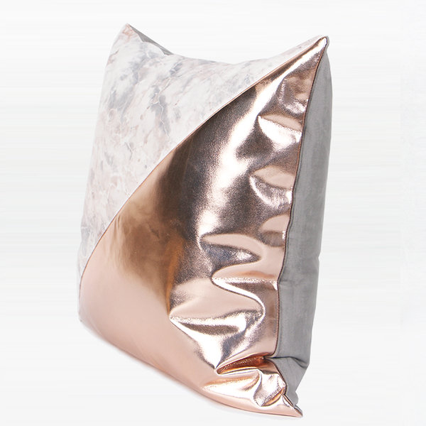 Pillow Cover, Gray/Pink/Rose Gold, No Fill