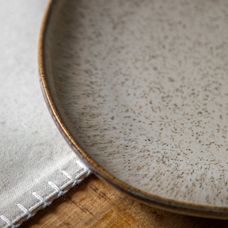 Speckle Glaze Side Plate Oatmeal (4Pk)