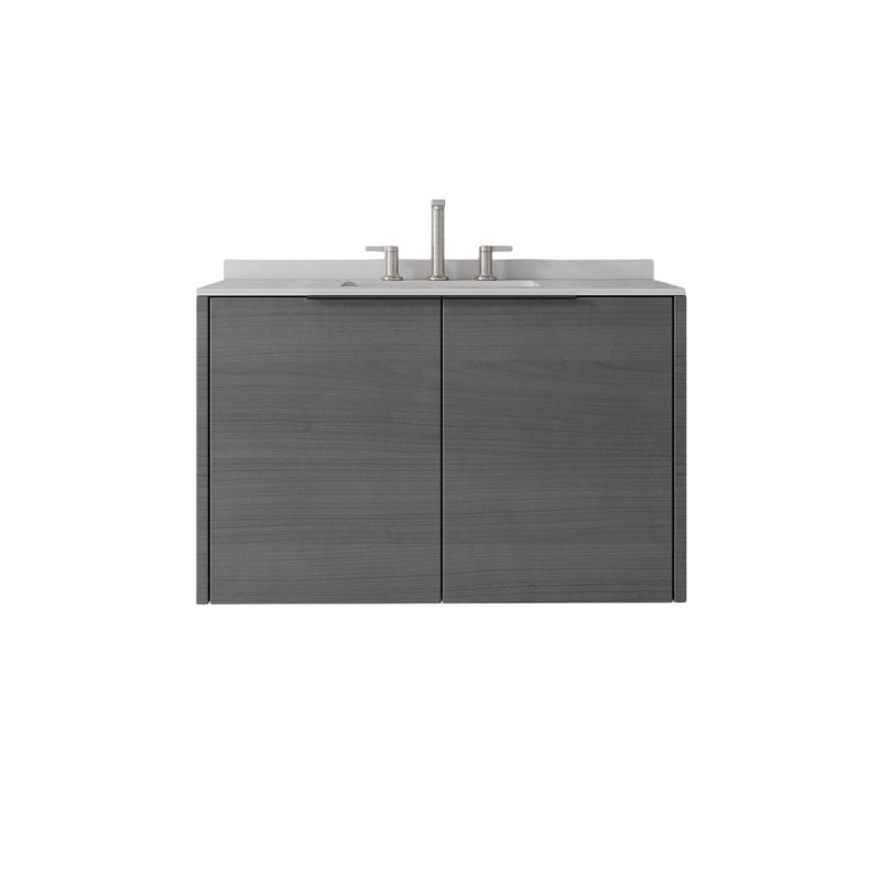 Meuble-lavabo flottant avec lavabo, Grey, 36" W