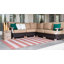 Tapis intérieur / extérieur rayé rouge / gris Simkins-1129245889