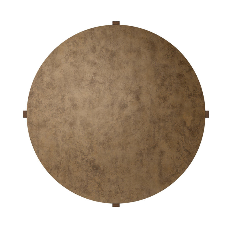 Bingham Coffee Table, 17.75"H x 55"W x 55"D, Antiqued Brass Aluminum