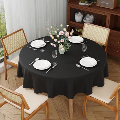 Round Table Cloth,127L X 127W CM,Black