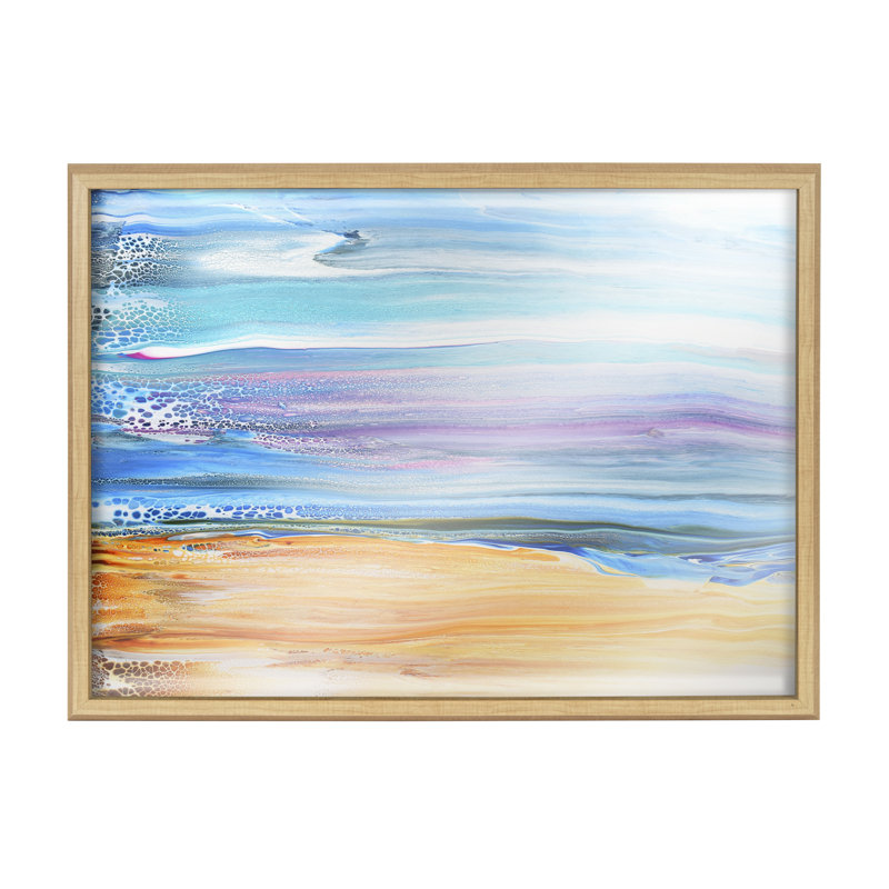 «Sand and Surf» par Xizhou Xie, art mural en verre encadré, Natural Picture Frame Glass