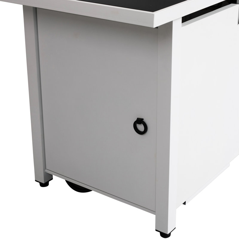 25H X 42W Stainless Steel Fire Pit, 50000 , Heat , Rust-, White With Panel And Door Outdoor Pit In Steel, & Rust Filler