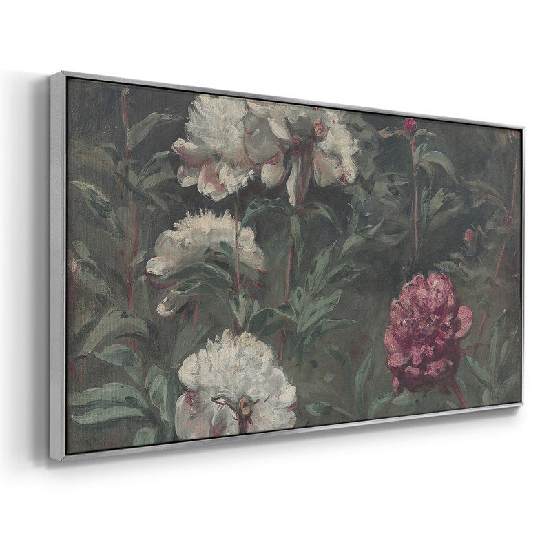 Botanical Series-CDL XXXV- Toile tendue avec châssis tendue, prête à être accrochée, Argent argent, H 21 po x l 41 po