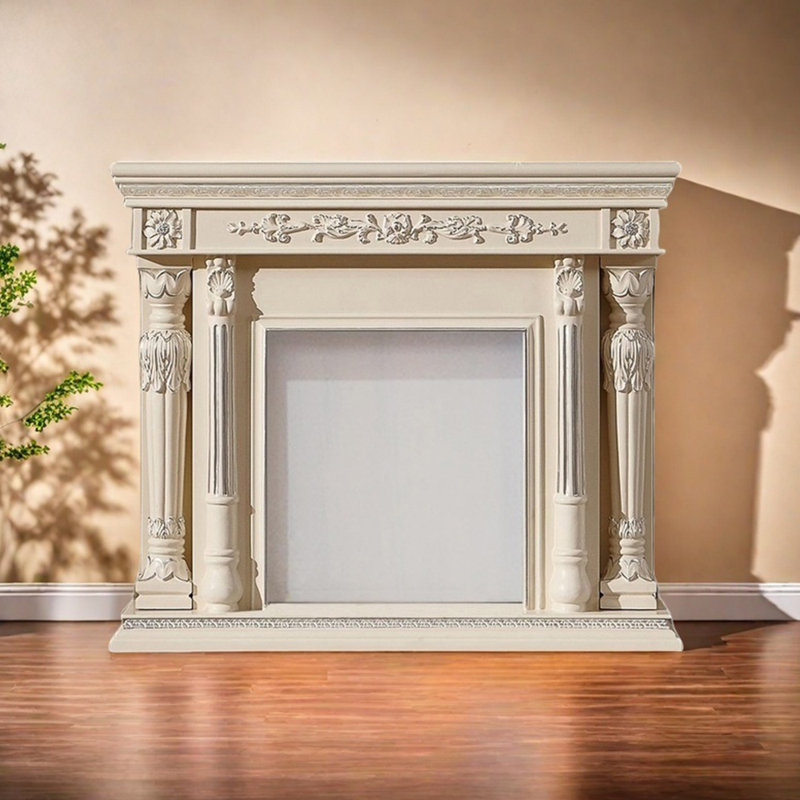 Foyer moderne moderne sculpté, Blanc, H 43,3 po x l 51,18 po x P 12,59 po