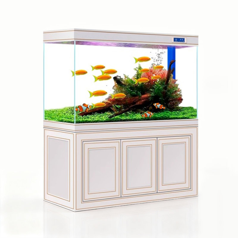 Réservoir d'aquarium en verre léger et transparent, 87,18 gallons (H 59,06 po x l 59,06 po x P 19,69 p, Blanc