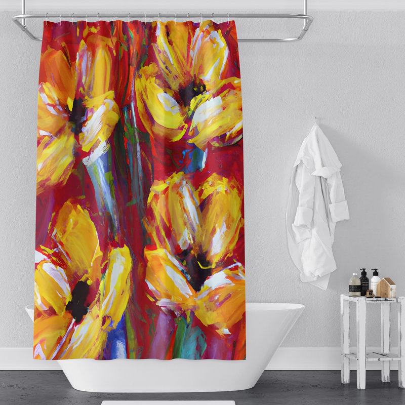 Zaltbommel Floral Shower Curtain, 72" H x 70" W
