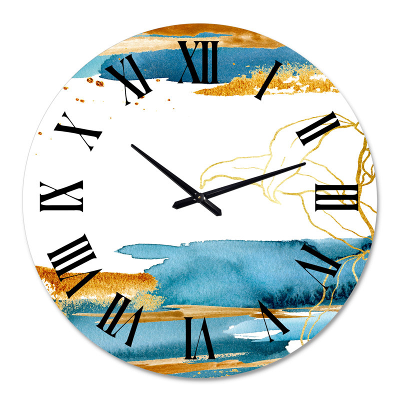 Golden Laminaria Branch & Leaves - Horloge murale traditionnelle, Moyenne