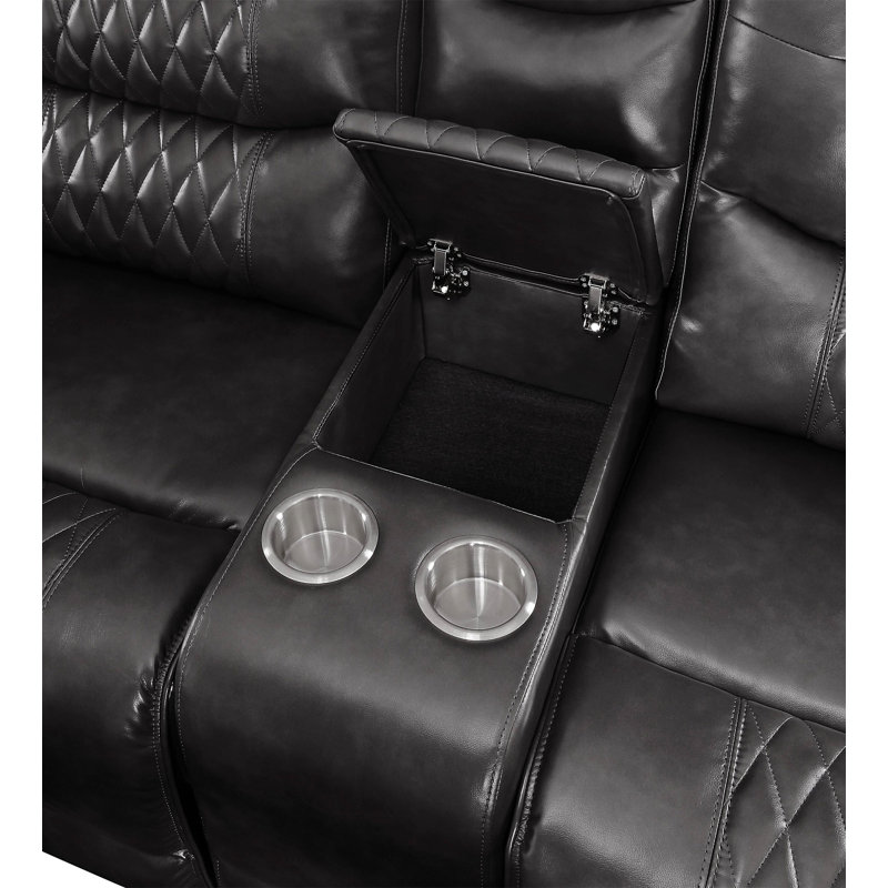 Canapé inclinable en cuir synthétique Braylon Magnetite