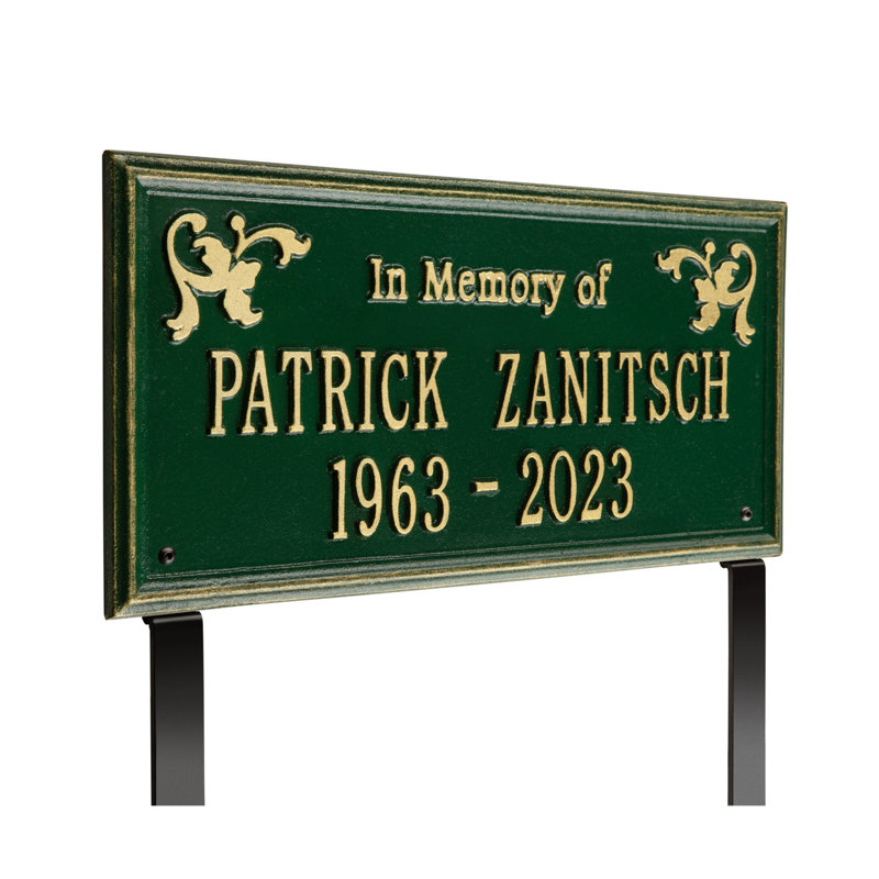Wilmington in Memory of Memorial Plaque/Stone, Yes, Green/Gold