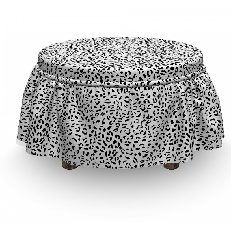 Housse pour repose-pieds en monochrome leopard