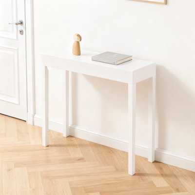 Minimalist Console Table For Entryway And Living Room, Narrow Hardwood Design With High-Gloss Finish, Space-Saving Accent Table For Hallway And Small Spaces