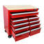 Chariot à outils multifonctionnel à 9 tiroirs avec roulettes et plateau en bois, armoire d'appoint