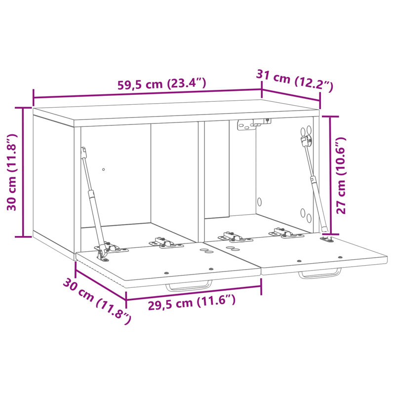 TV Stand, 11.81cm H x 23.43cm L x 12.2cm W