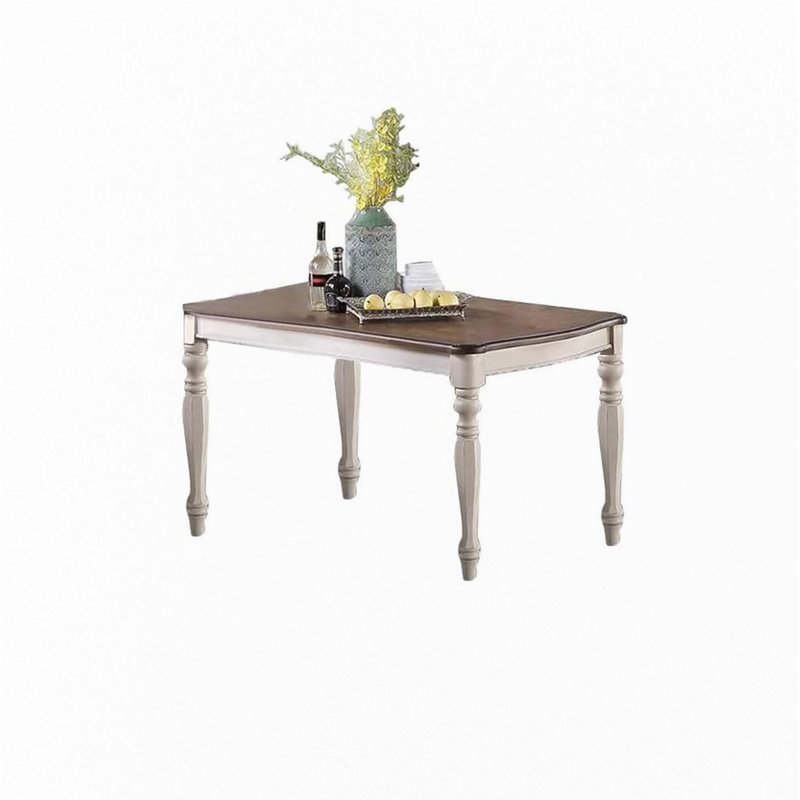 Transitional Style 1Pc Dining Table(Only Table), Antique White