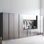 Armoire de rangement pour garage Series - Gris métallique - Fixation murale, espace profond, eau et chaleur, fermeture en douceur et look élégant