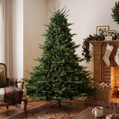 Arbre de Noël artificiel 8 pi avec base en métal, arbre de Noël réaliste avec 2673 pointes de branches pour la décoration de bureau à domicile