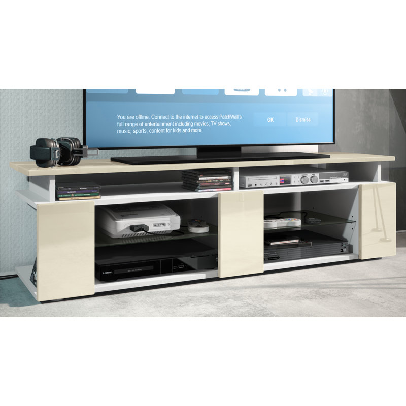 Mcclintock Unfinished TV Stand for TVs up to 60", White Matt/Cream