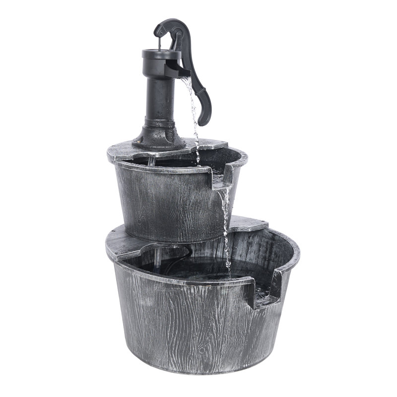 Fontaine à deux niveaux pour baril et pompe - Gris