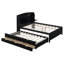 Lit plateforme double en bois avec lit gigogne, tête de lit et tiroirs, espresso-1161060666