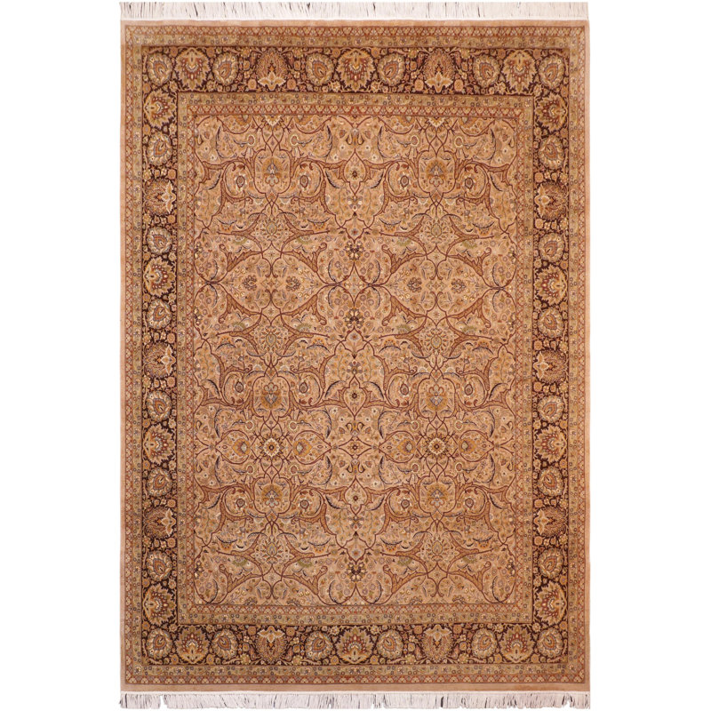 Tapis oriental noir / brun clair / brun en laine noué à la main 7 pi 11 po x 10 pi 2 po Paarth