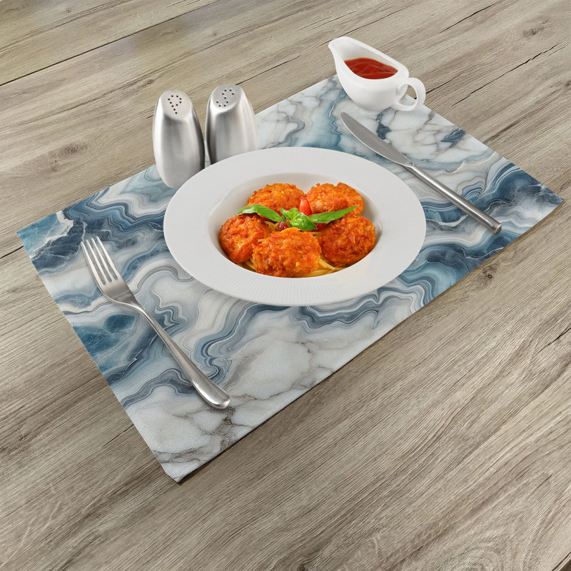 Ensemble de 4 napperons bleu Ambesonne