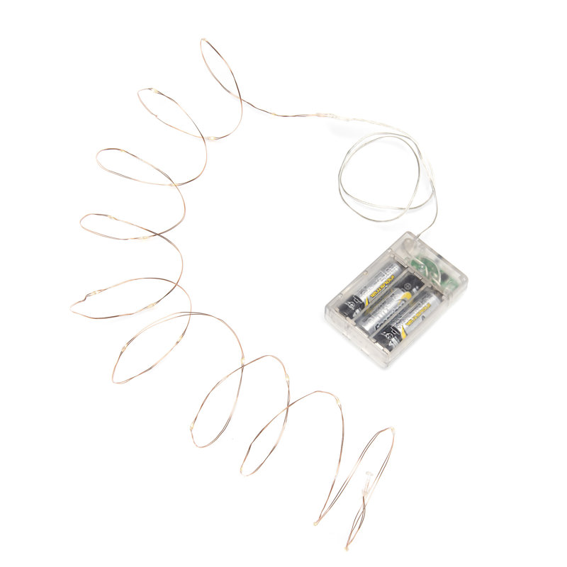 LED Fairy Lights String Light Battery Operated, 3.9m, Warm White, Copper