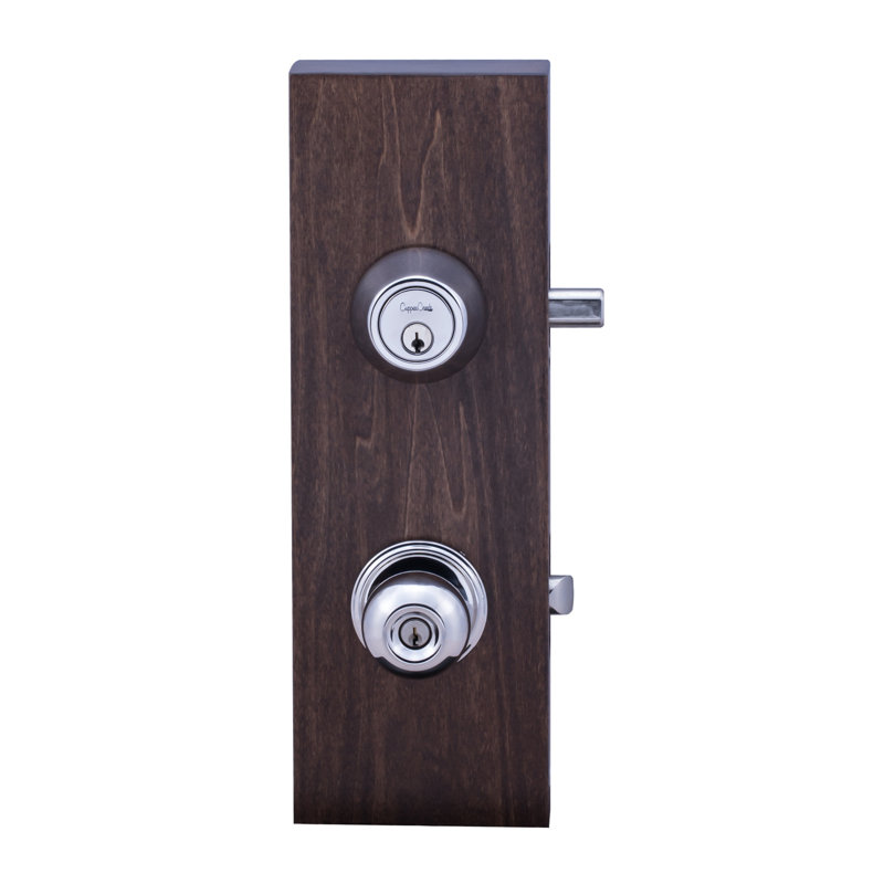 Ensemble de bouton d’entrée complet avec verrou, Acier inoxydable poli